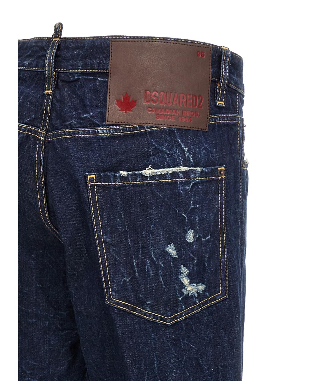 DSQUARED2 Синие хлопковые прямые джинсы, фото 4
