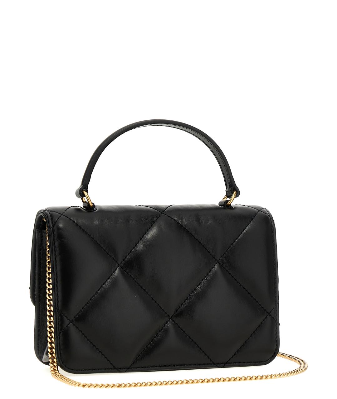 TORY BURCH Черная кожаная сумка с короткими ручками, фото 2