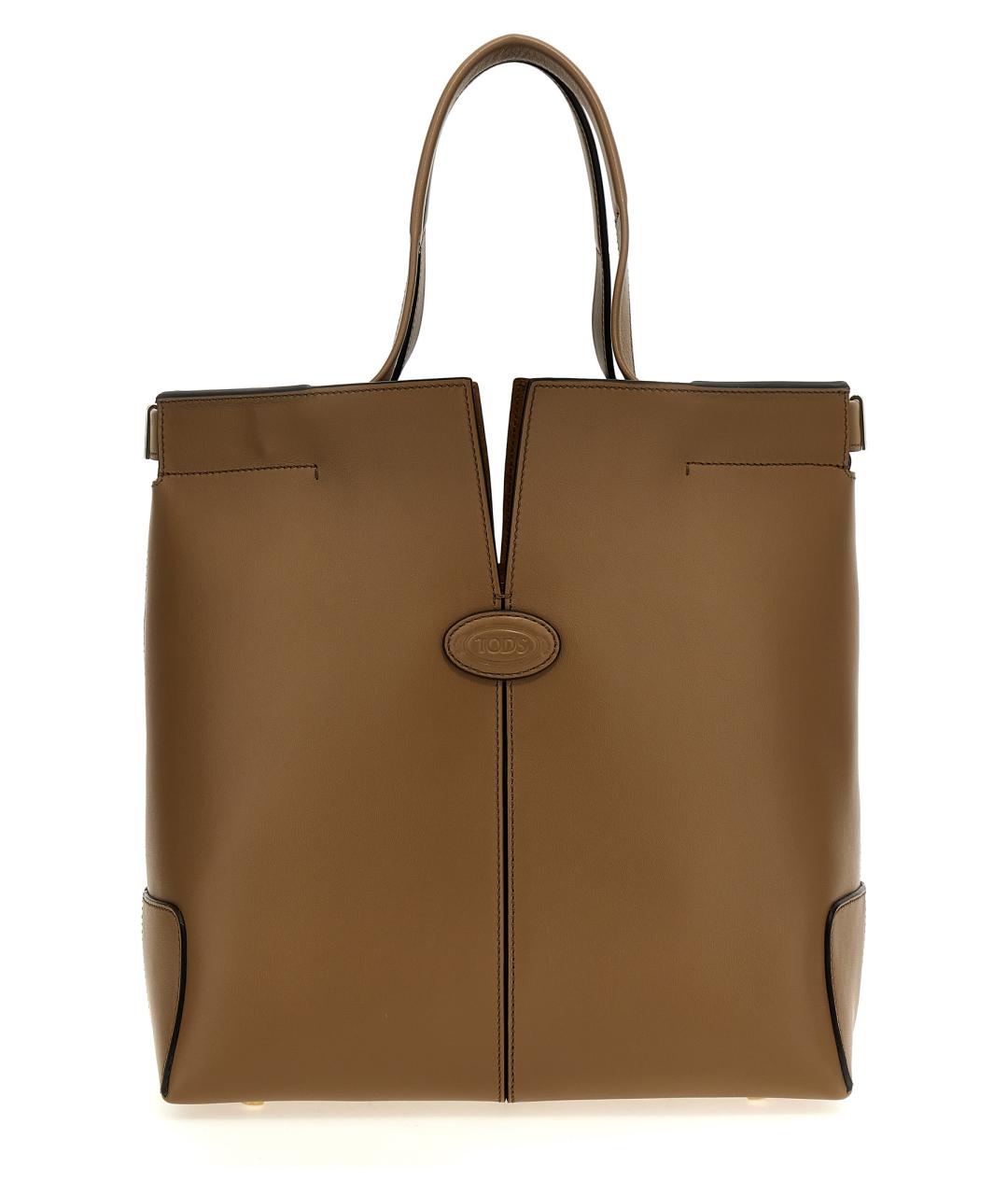 TOD'S Бежевая кожаная сумка тоут, фото 1