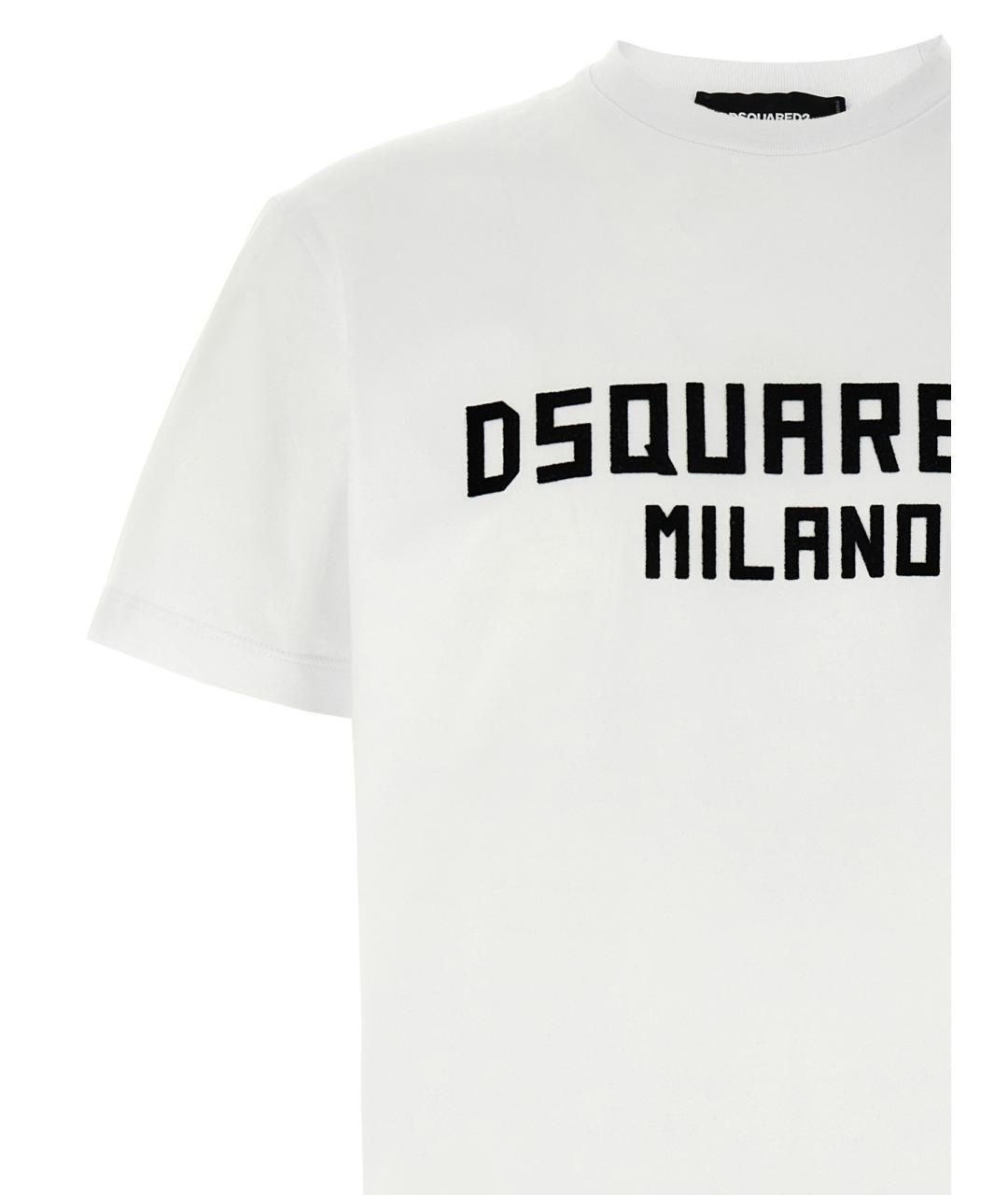 DSQUARED2 Белая хлопковая футболка, фото 3