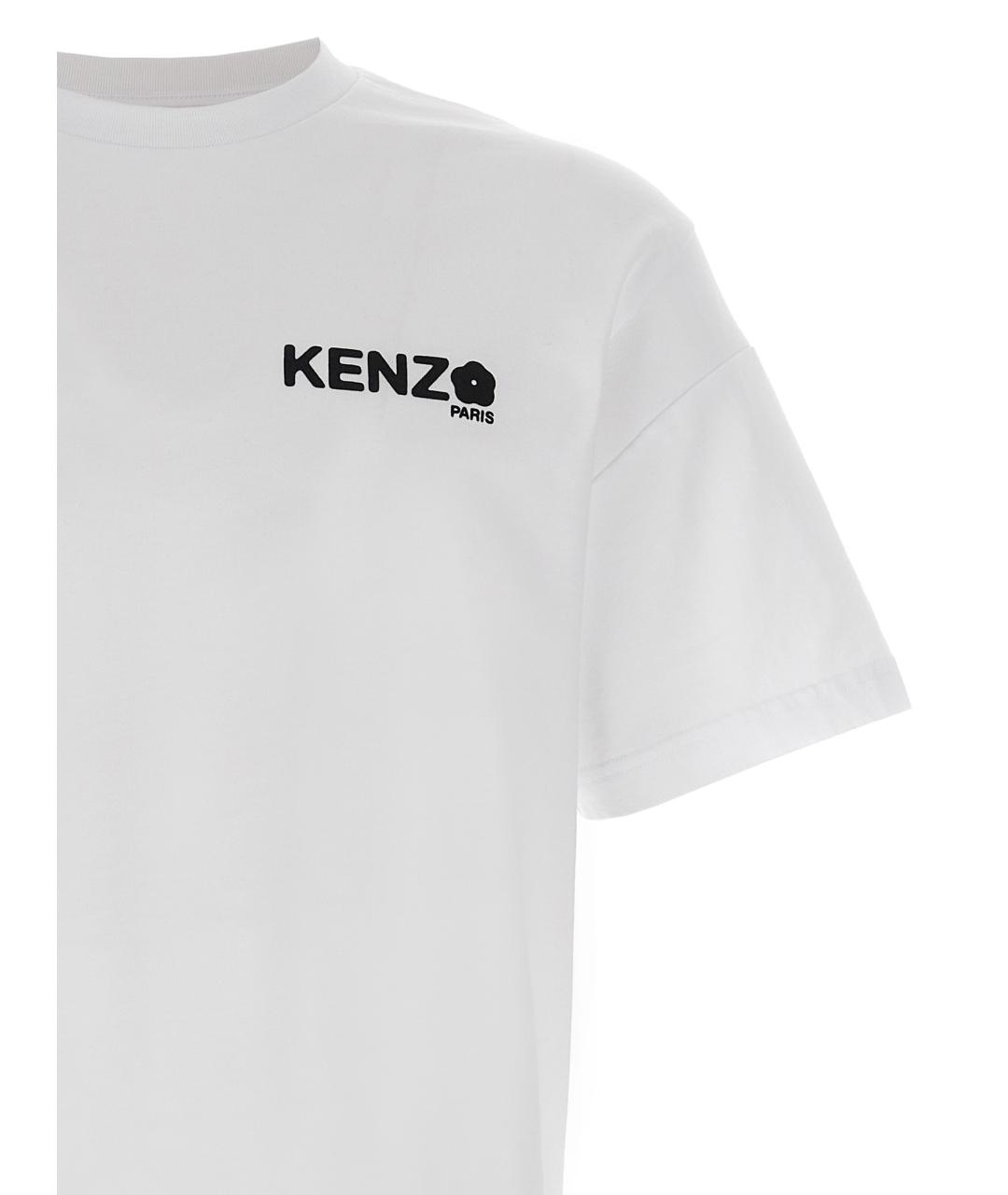 KENZO Белая хлопковая футболка, фото 3