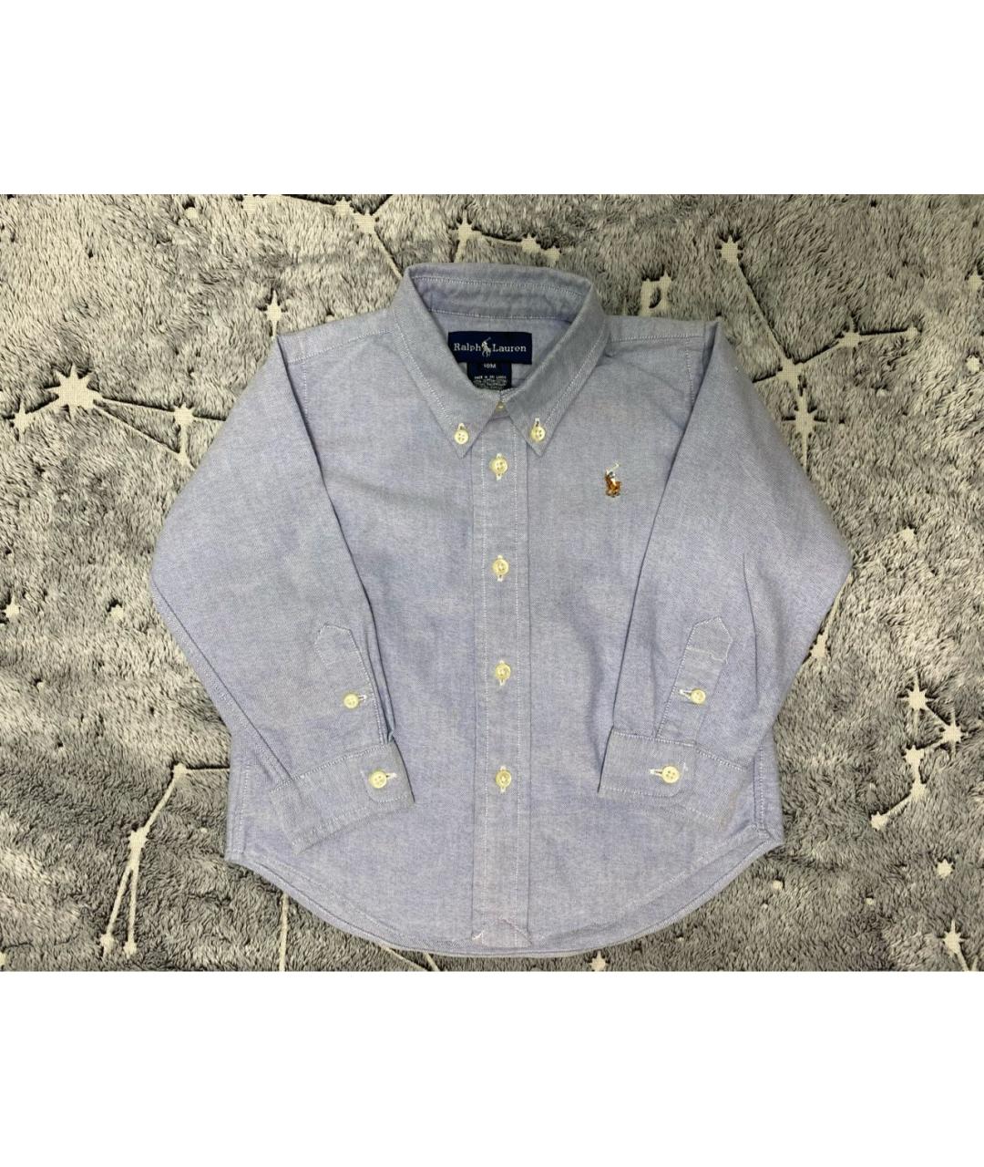 POLO RALPH LAUREN Голубая хлопковая детская рубашка, фото 4