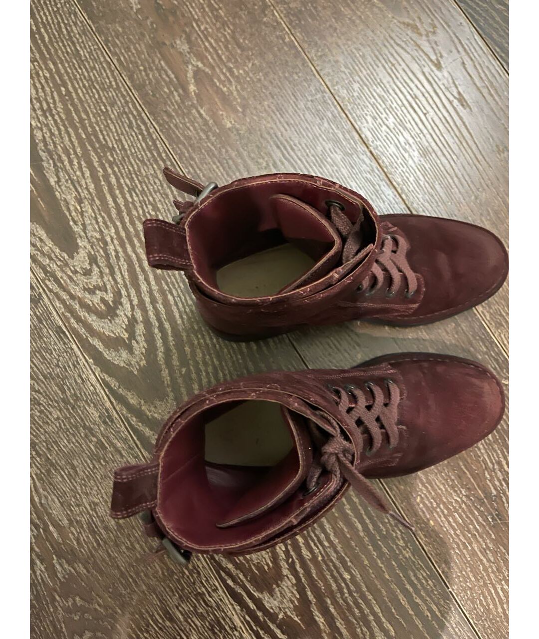 CHANEL PRE-OWNED Бордовые замшевые ботинки, фото 3