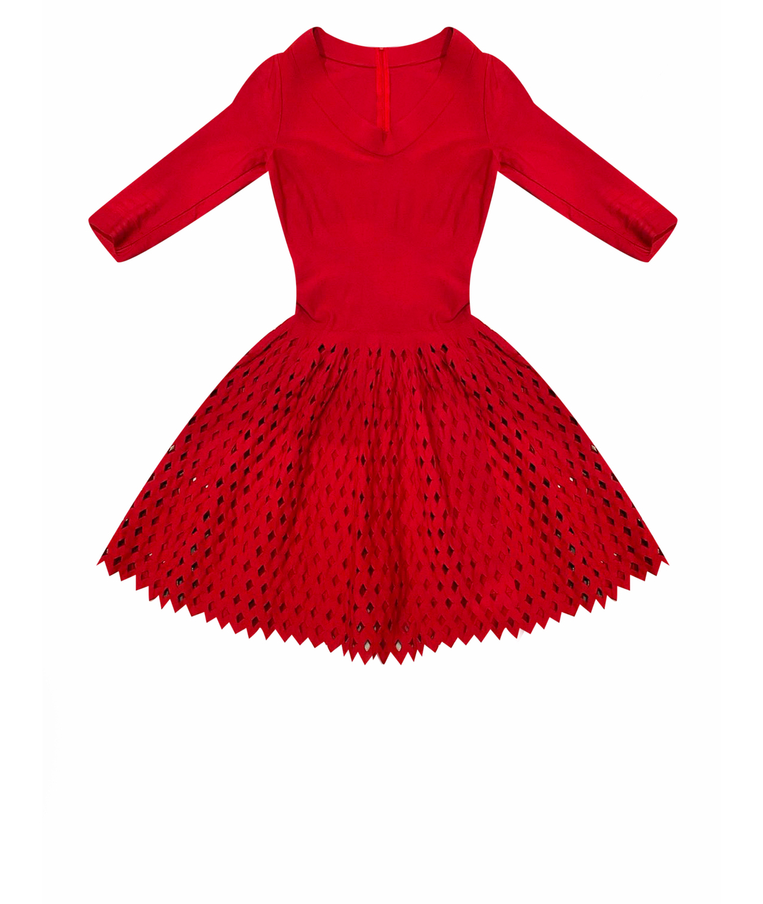 ALAIA Красное вискозное коктейльное платье, фото 1