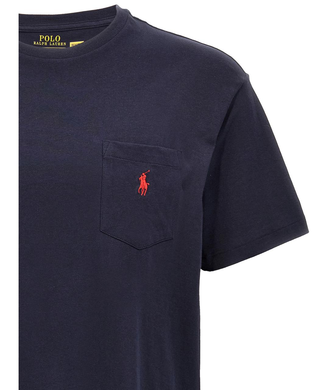 POLO RALPH LAUREN Синяя хлопковая футболка, фото 3