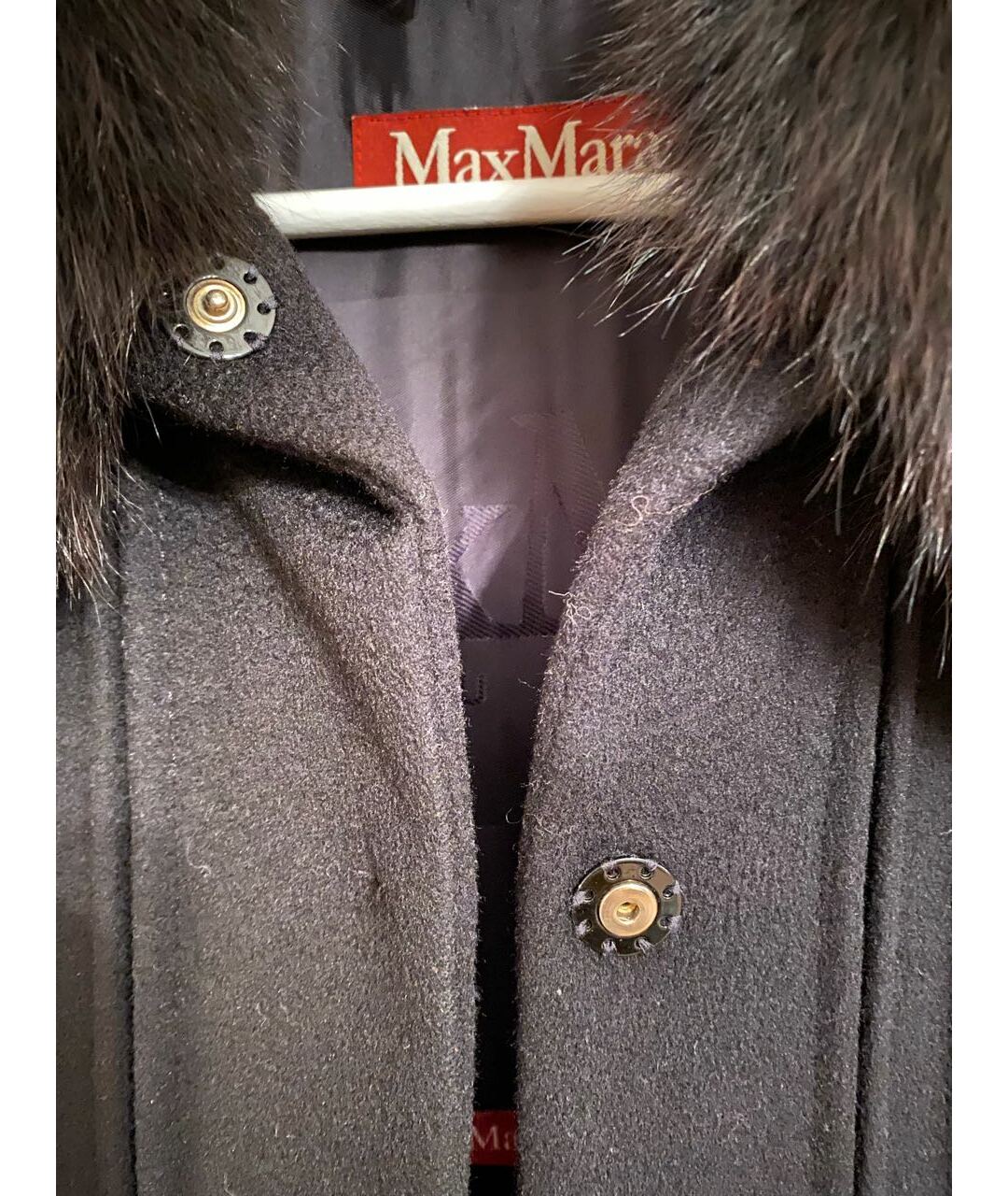 'S MAX MARA Черное шерстяное пальто, фото 4