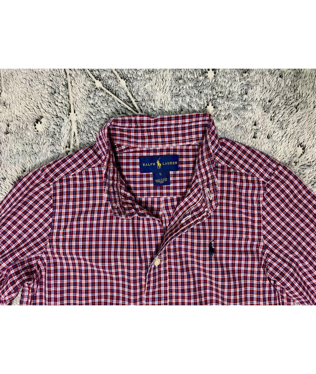 POLO RALPH LAUREN Бордовая хлопковая детская рубашка, фото 3