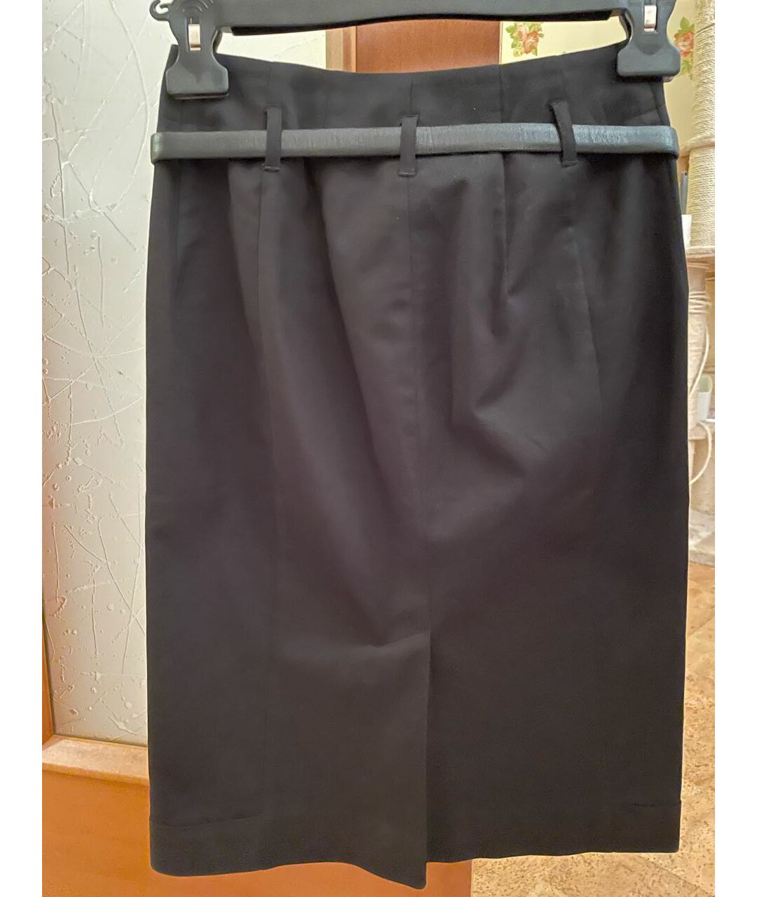 SPORTMAX Черная хлопковая юбка миди, фото 2