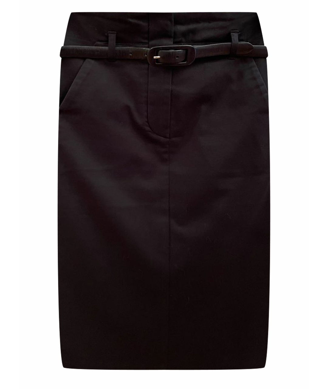 SPORTMAX Черная хлопковая юбка миди, фото 1