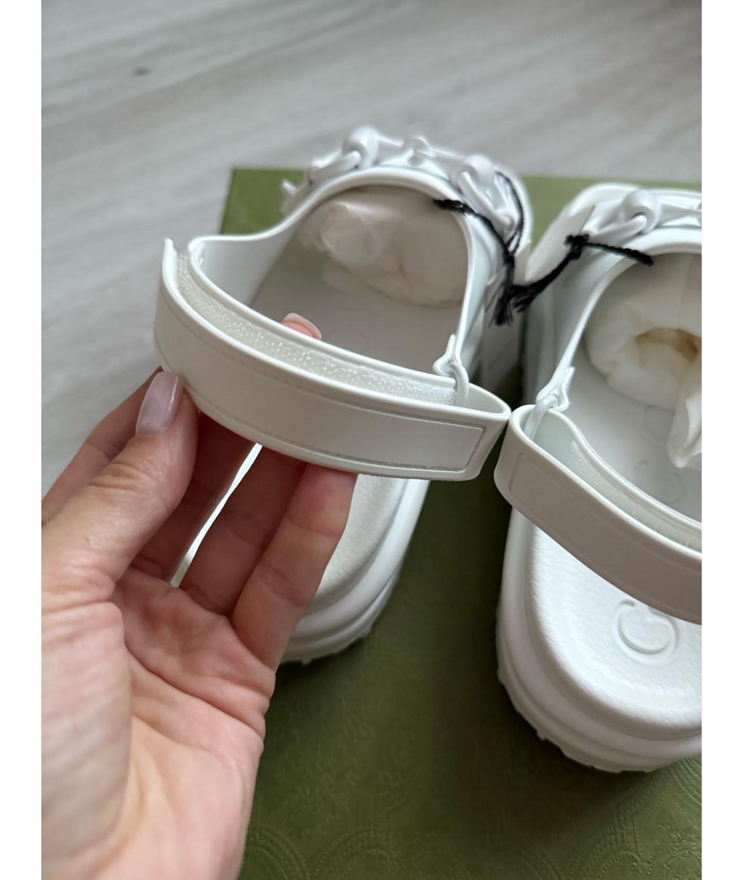 GUCCI Белые сандалии, фото 4