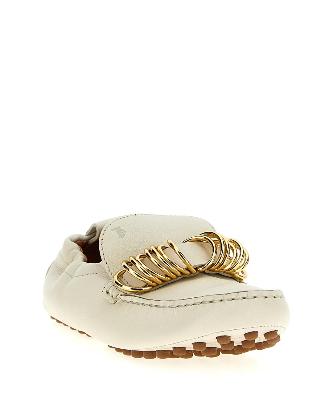 TOD'S Бежевые кожаные мокасины, фото 2