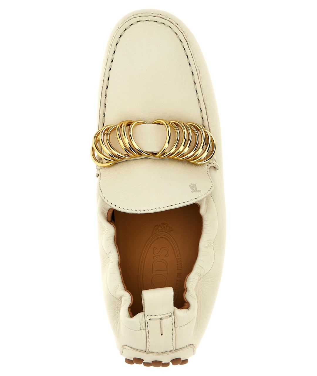 TOD'S Бежевые кожаные мокасины, фото 4
