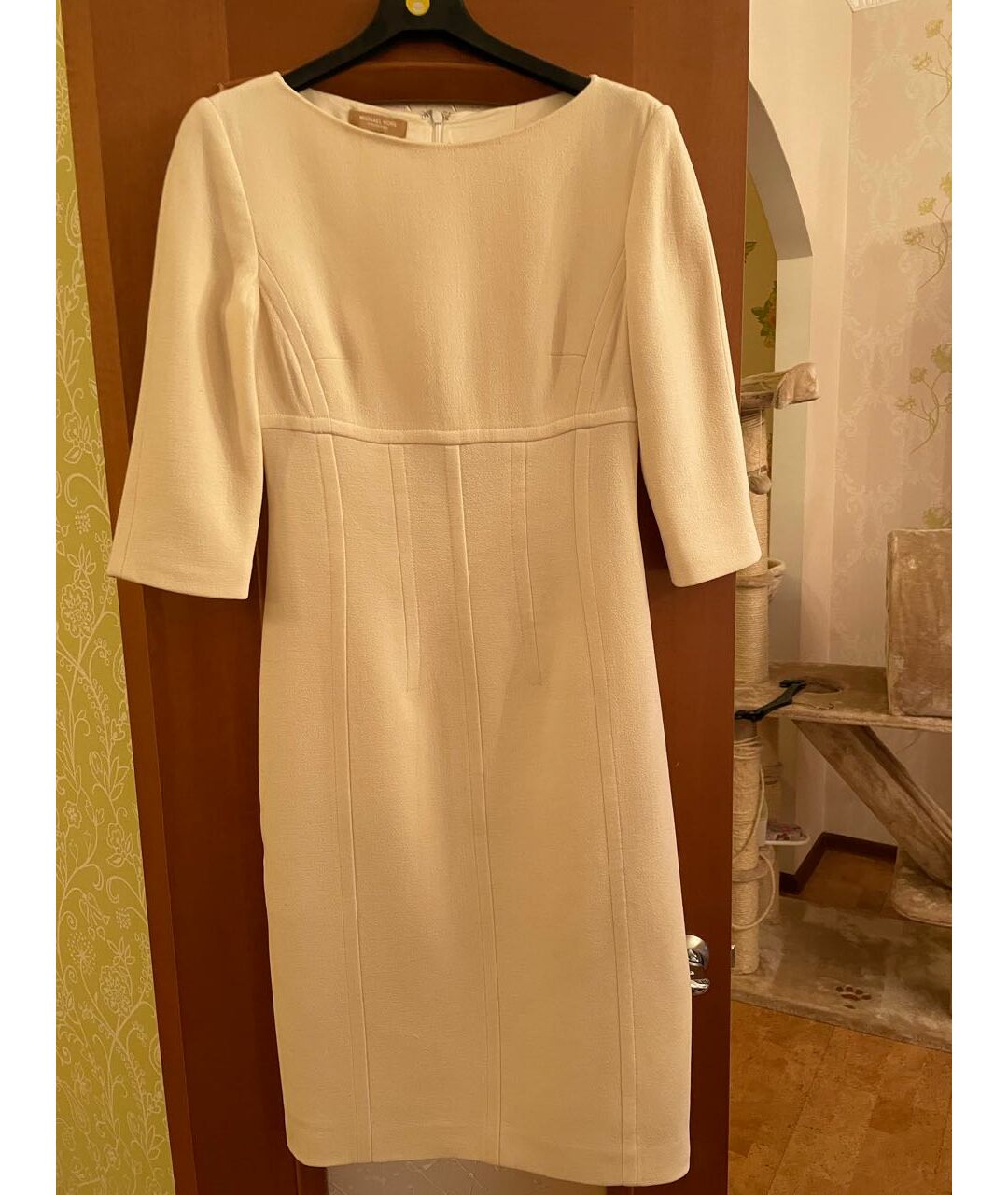 MICHAEL KORS COLLECTION Белое шерстяное повседневное платье, фото 5