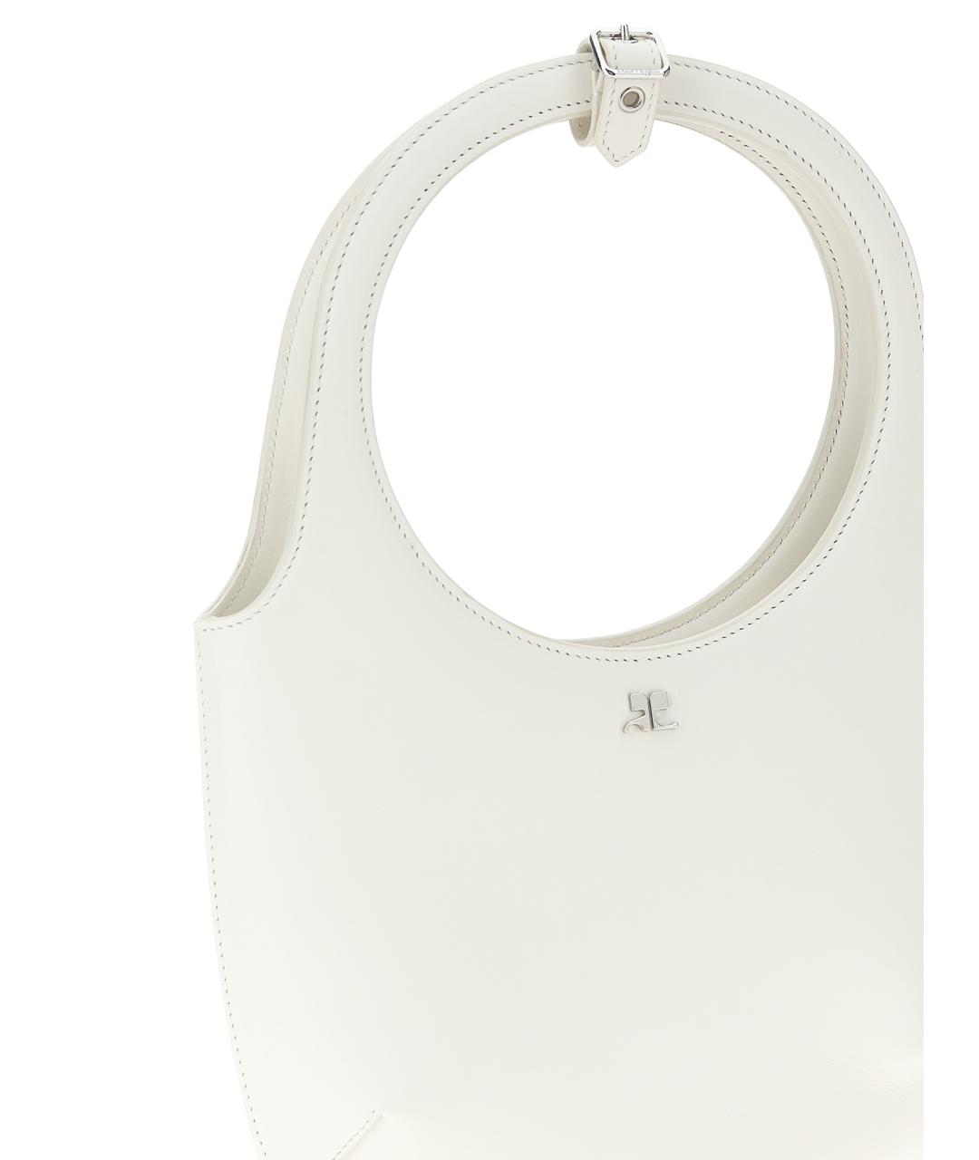 COURREGES Белая кожаная сумка тоут, фото 3