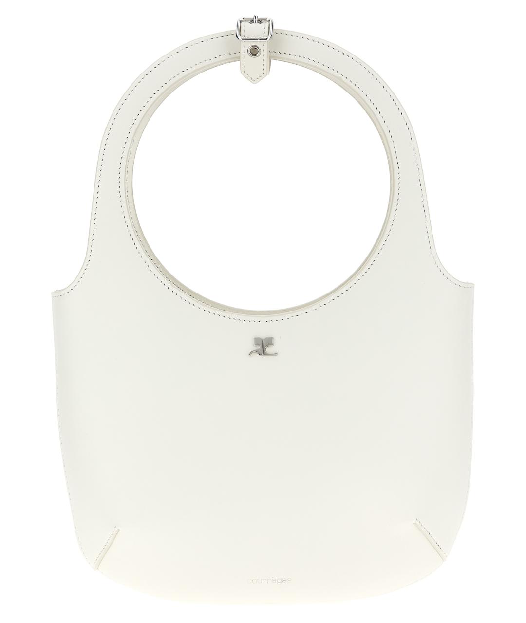 COURREGES Белая кожаная сумка тоут, фото 1