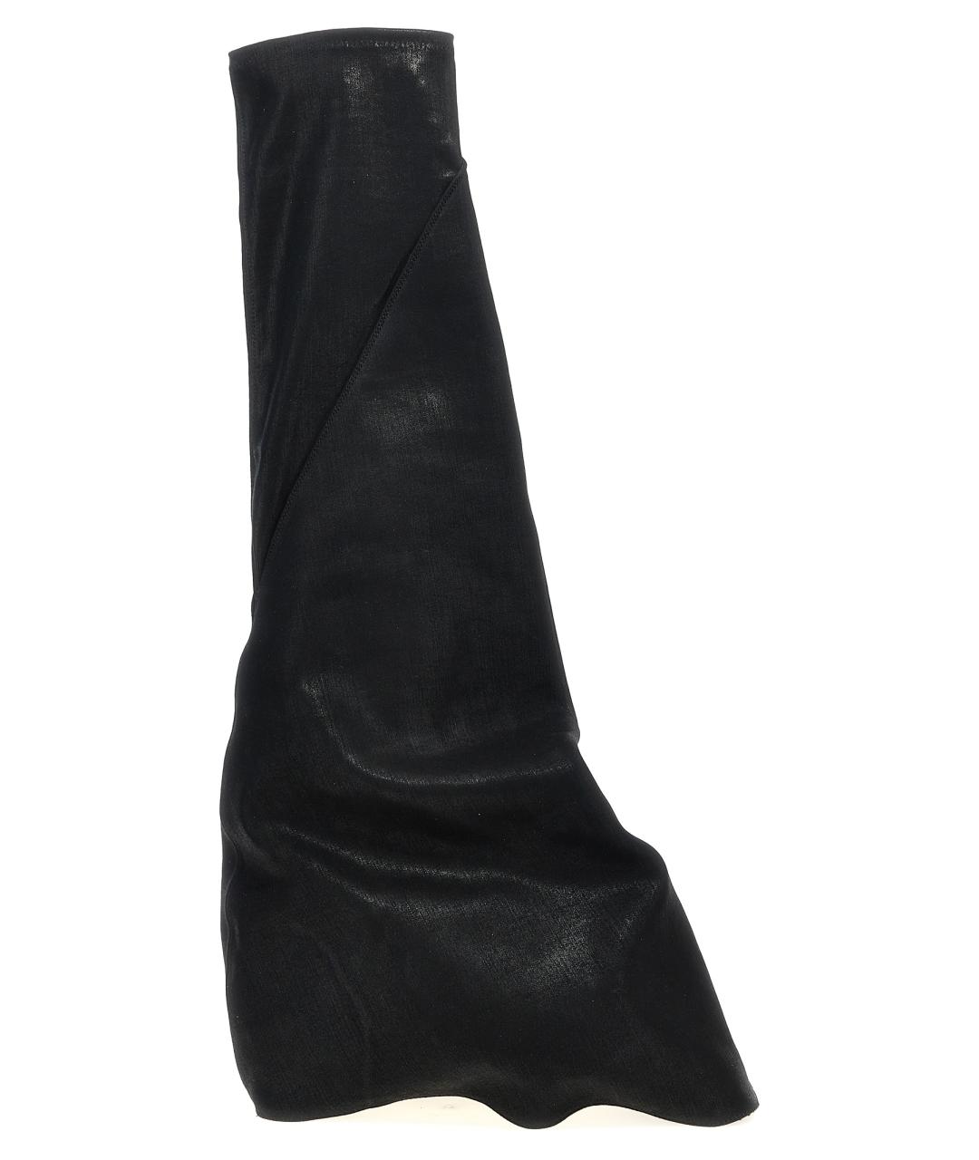 RICK OWENS DRKSHDW Черные текстильные ботфорты, фото 1
