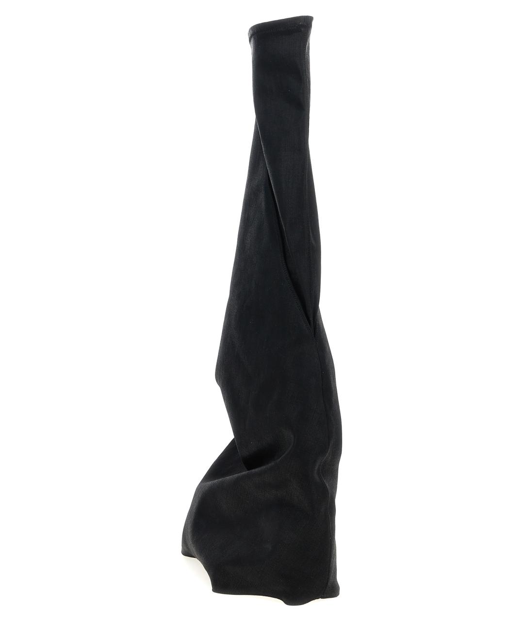 RICK OWENS DRKSHDW Черные текстильные ботфорты, фото 3
