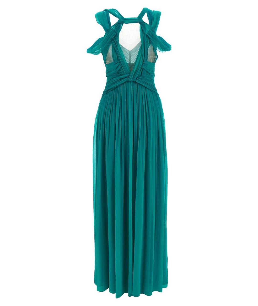 ALBERTA FERRETTI Зеленые шелковое вечернее платье, фото 2