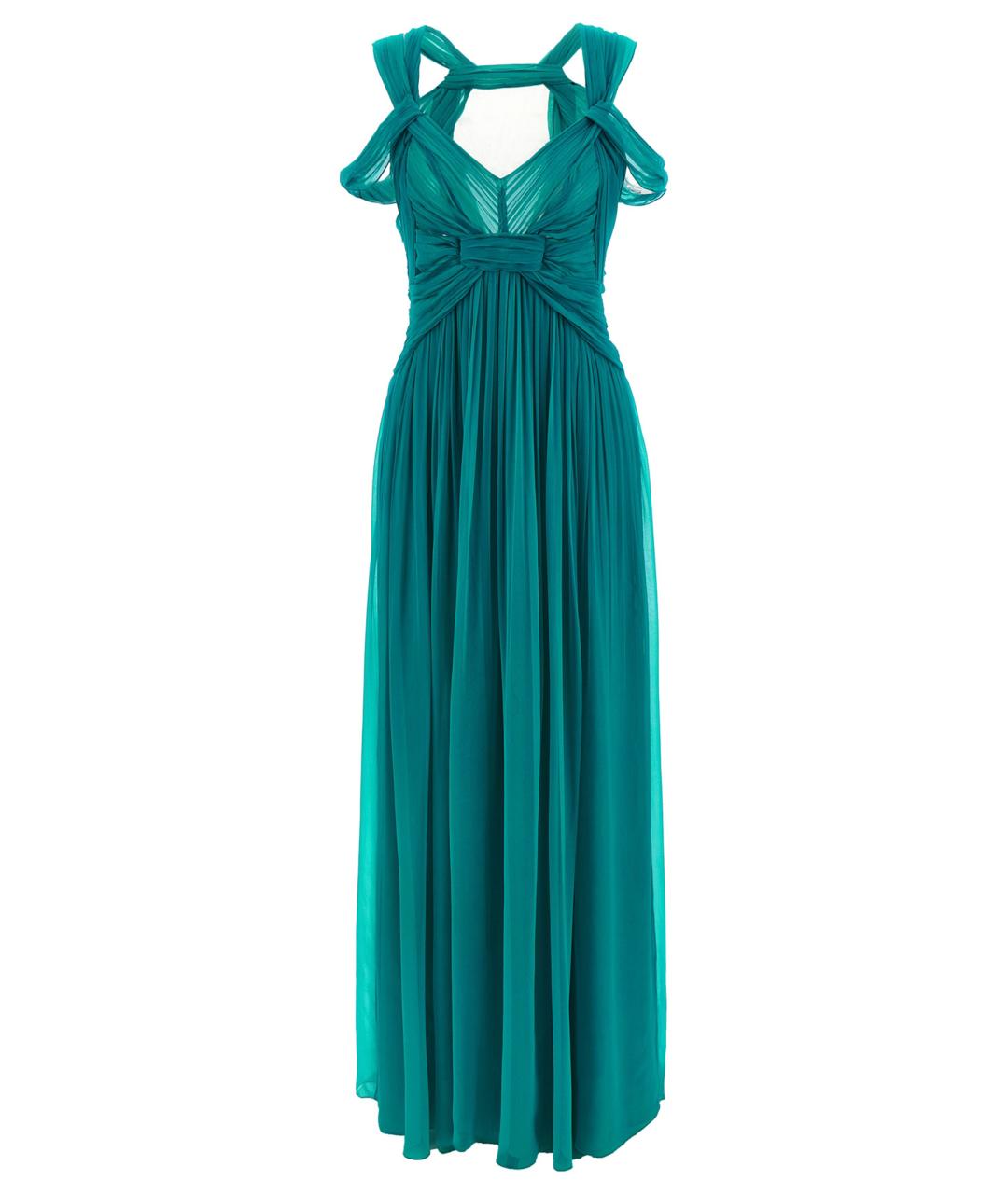 ALBERTA FERRETTI Зеленые шелковое вечернее платье, фото 1
