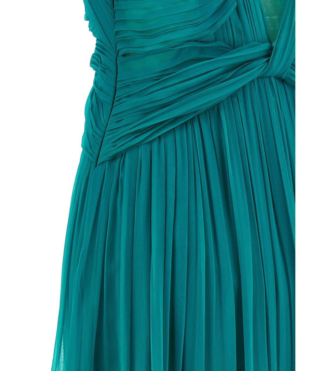 ALBERTA FERRETTI Зеленые шелковое вечернее платье, фото 4