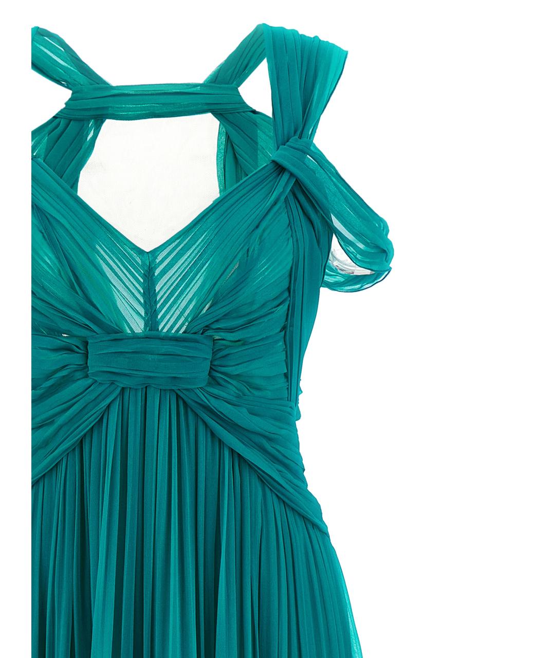 ALBERTA FERRETTI Зеленые шелковое вечернее платье, фото 3