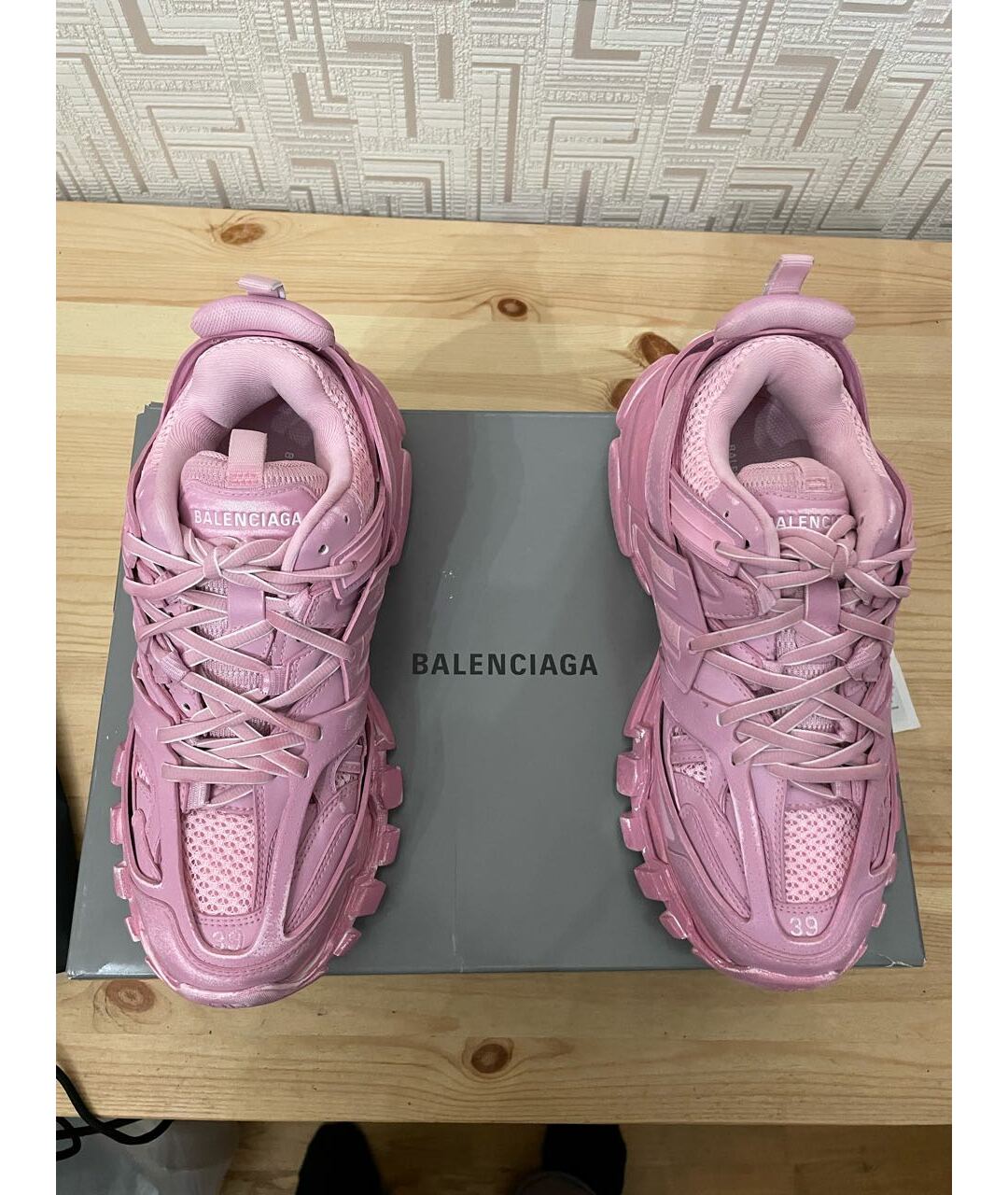BALENCIAGA Розовые кроссовки из искусственной кожи, фото 4