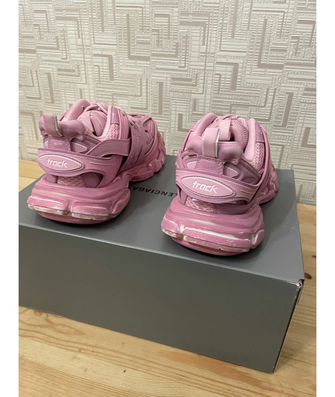 BALENCIAGA Розовые кроссовки из искусственной кожи, фото 6