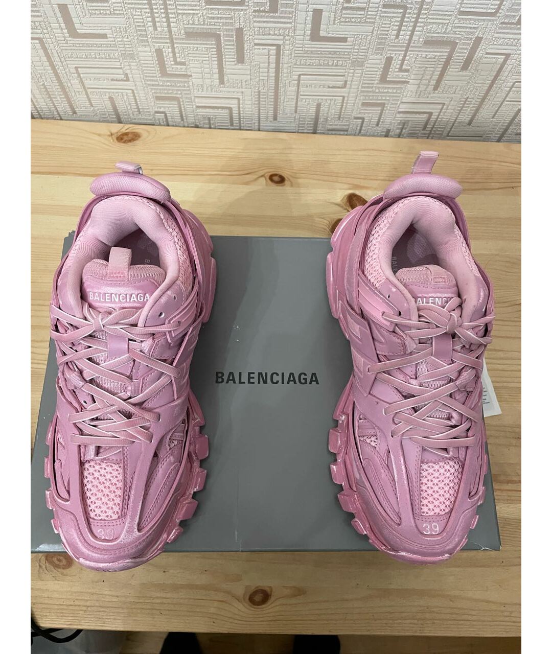 BALENCIAGA Розовые кроссовки из искусственной кожи, фото 2