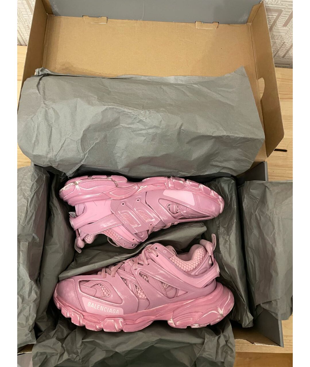 BALENCIAGA Розовые кроссовки из искусственной кожи, фото 8