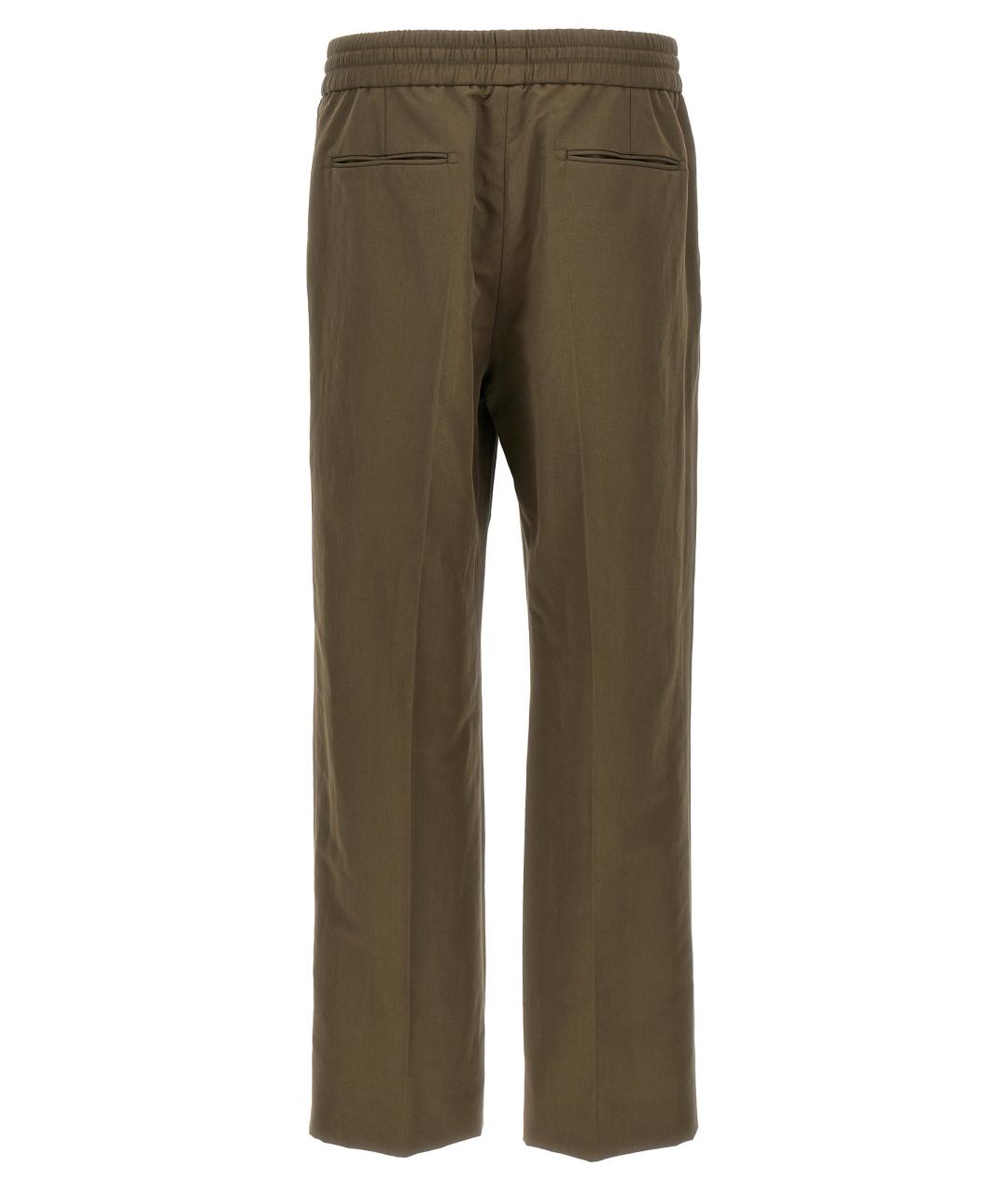 BRIONI Зеленые льняные повседневные брюки, фото 2