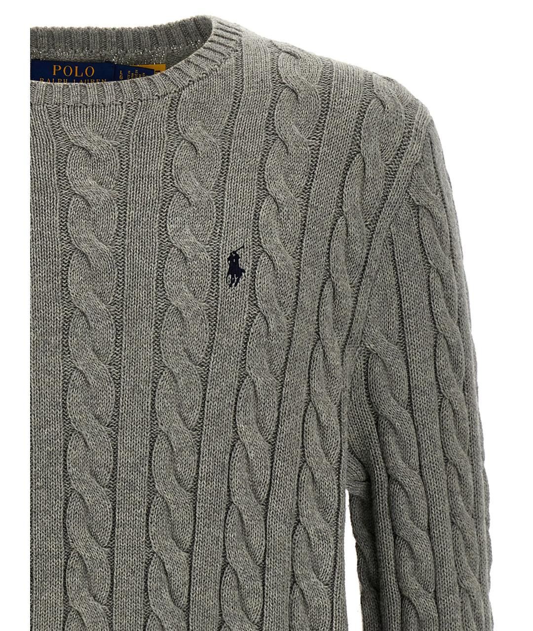 POLO RALPH LAUREN Серый хлопковый джемпер / свитер, фото 3