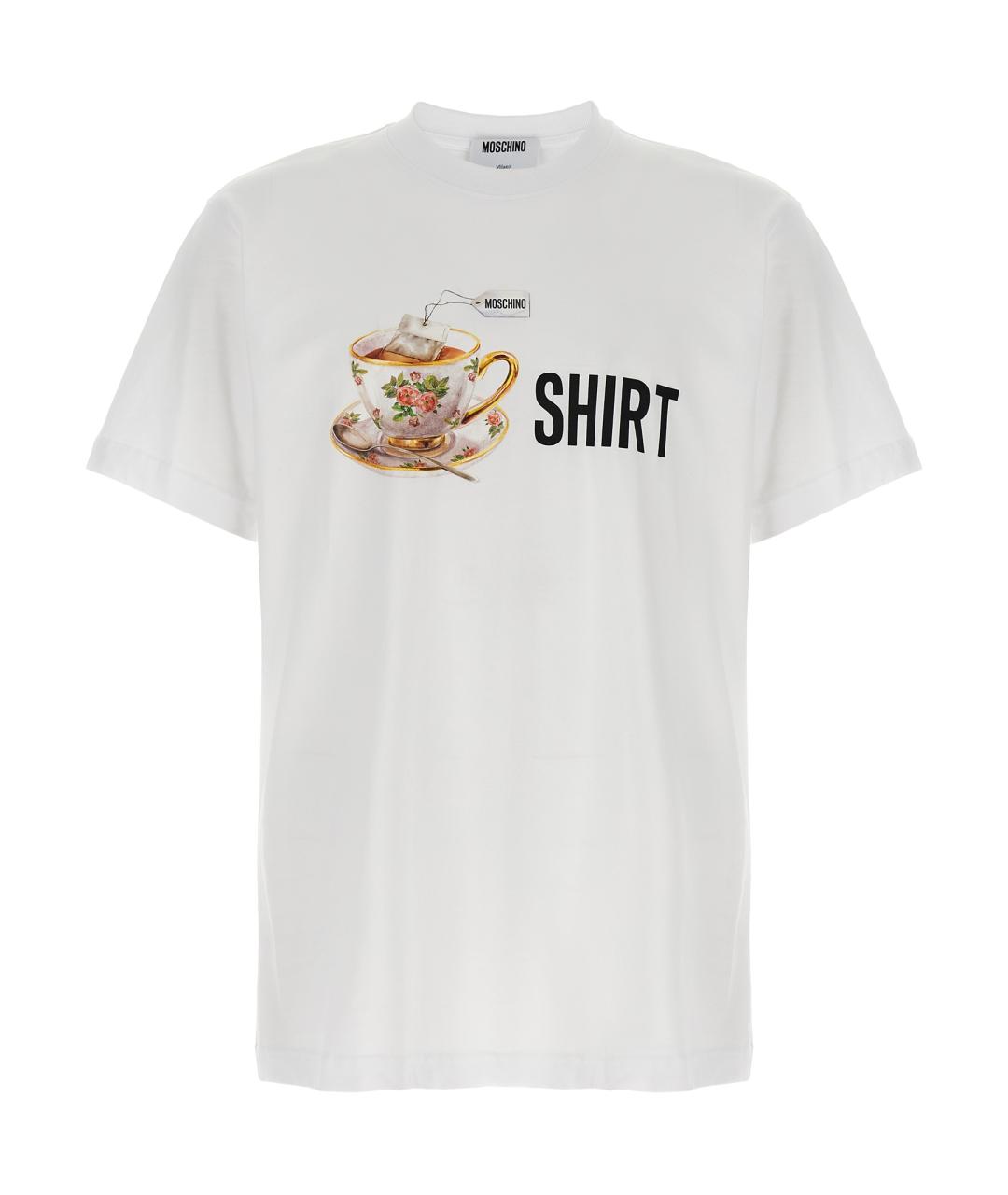 MOSCHINO Белая хлопковая футболка, фото 1