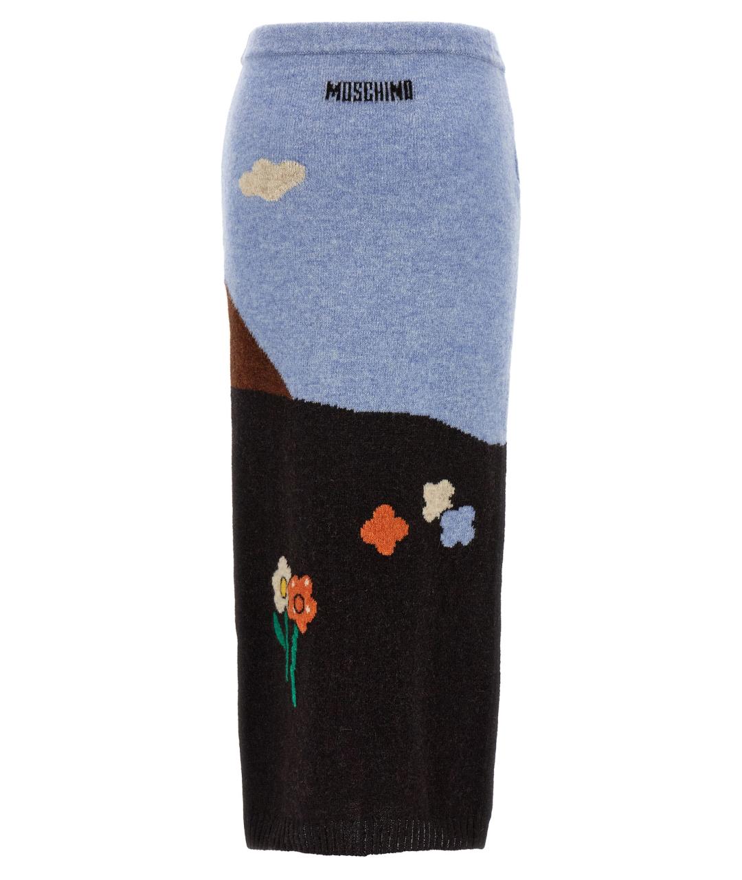 MOSCHINO Мульти шерстяная юбка миди, фото 2