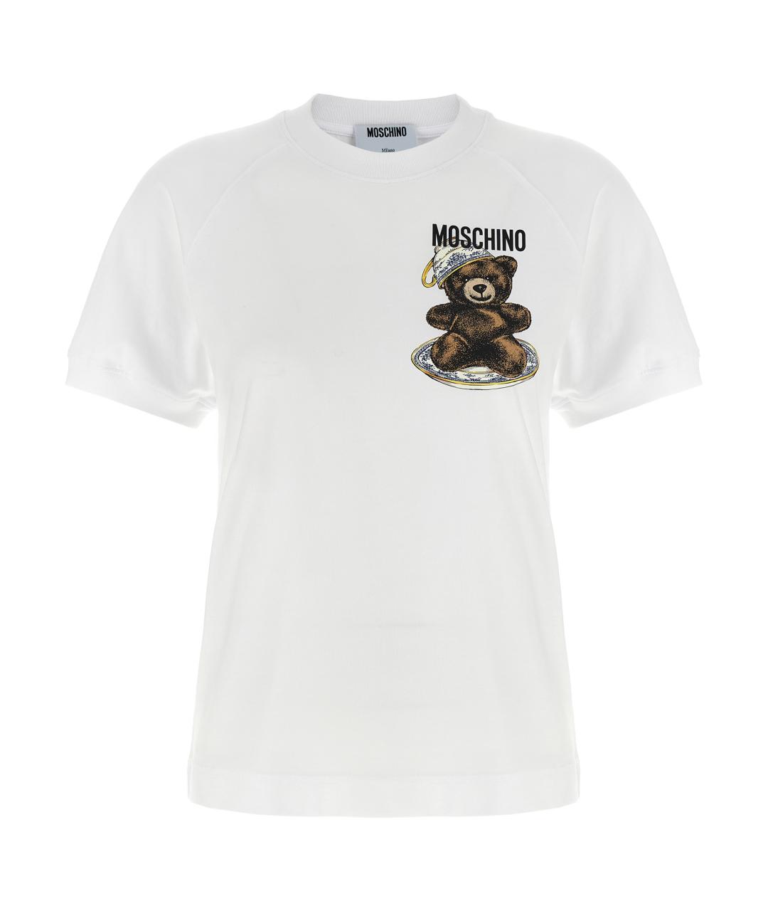 MOSCHINO Белая хлопковая футболка, фото 1