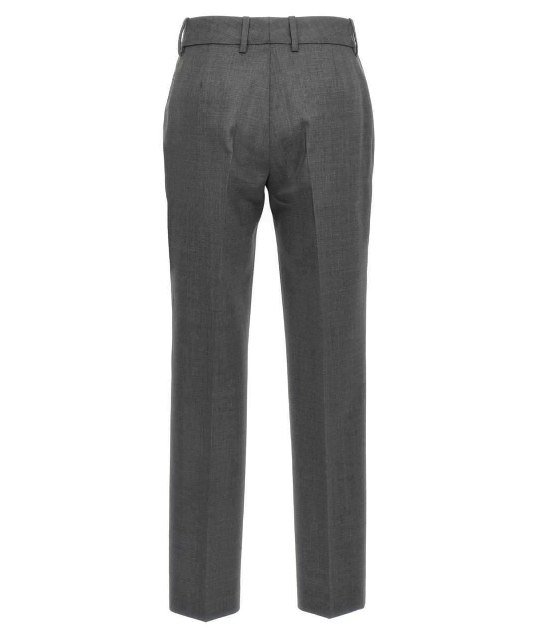 ERMANNO SCERVINO Серые шерстяные прямые брюки, фото 2