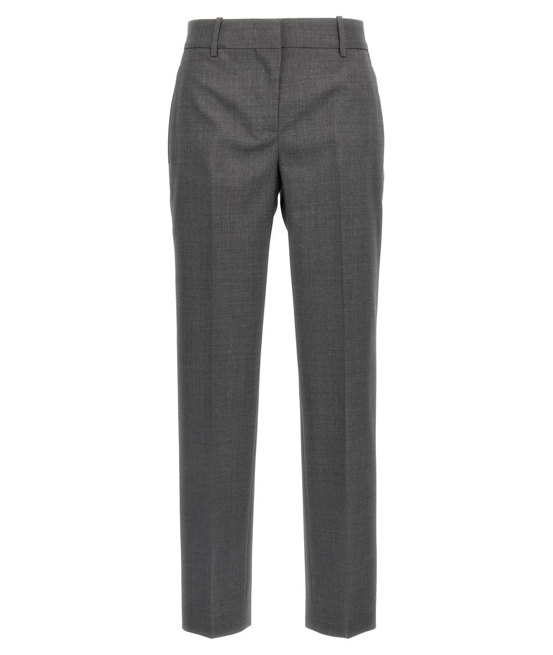 ERMANNO SCERVINO Серые шерстяные прямые брюки, фото 1