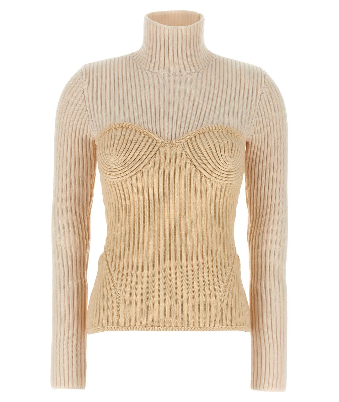 JEAN PAUL GAULTIER Бежевая шерстяная водолазка, фото 1