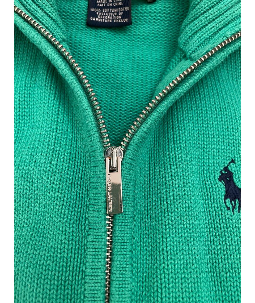 RALPH LAUREN Зеленый хлопковый джемпер / свитер, фото 3