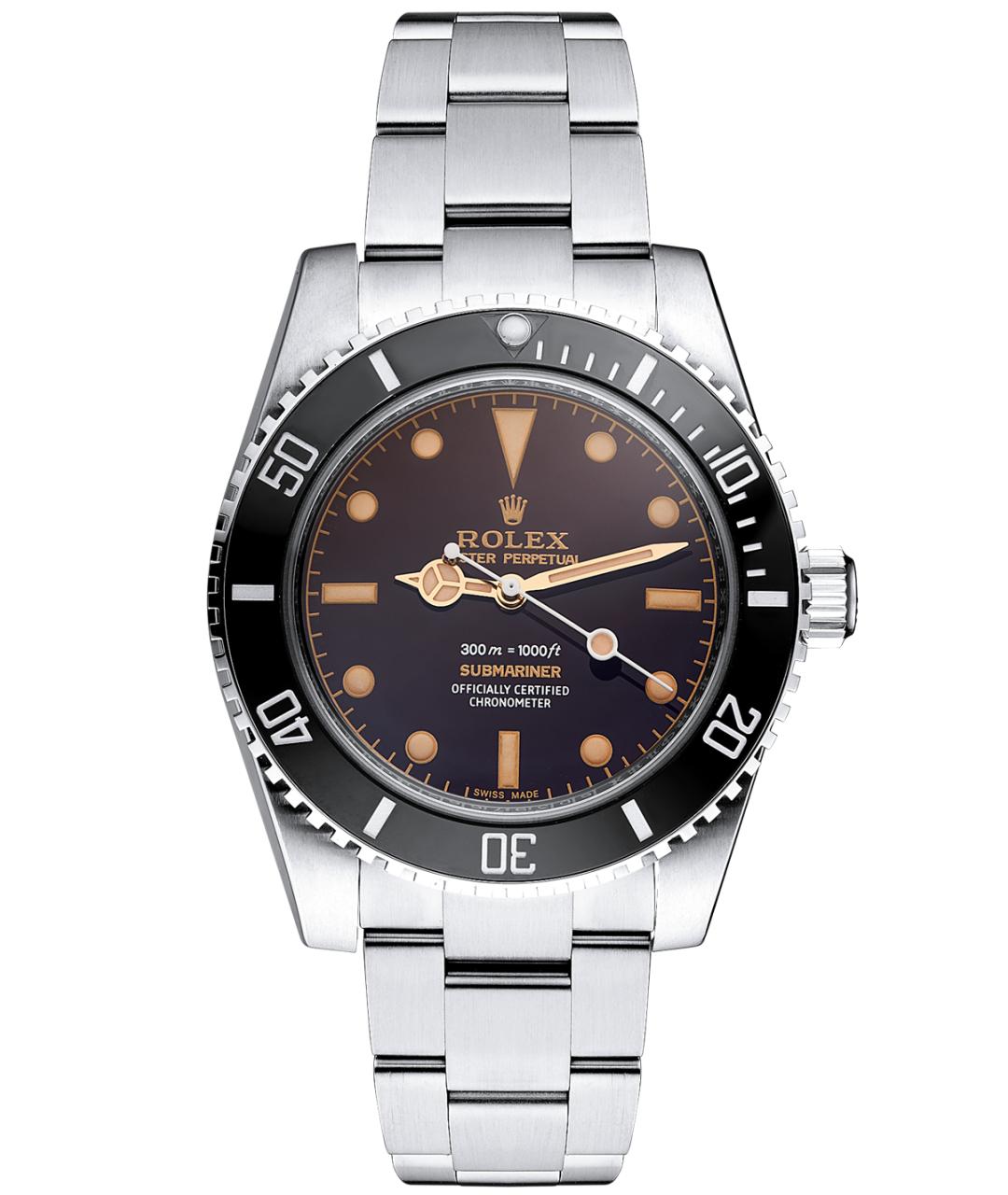 ROLEX Черные металлические часы, фото 1