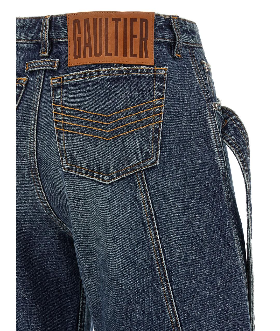 JEAN PAUL GAULTIER Голубые хлопковые прямые джинсы, фото 4