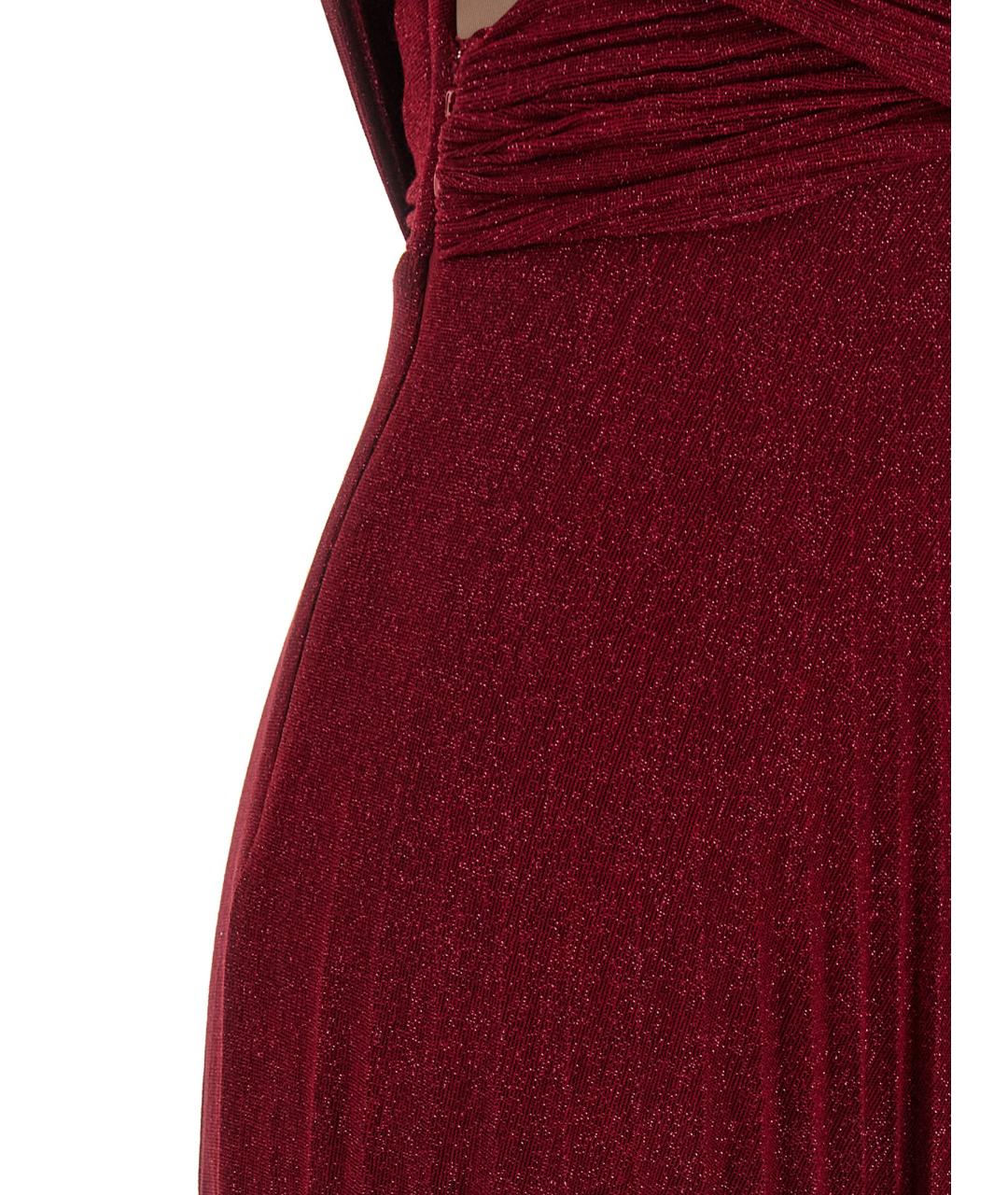 ELISABETTA FRANCHI Бордовое вискозное повседневное платье, фото 4