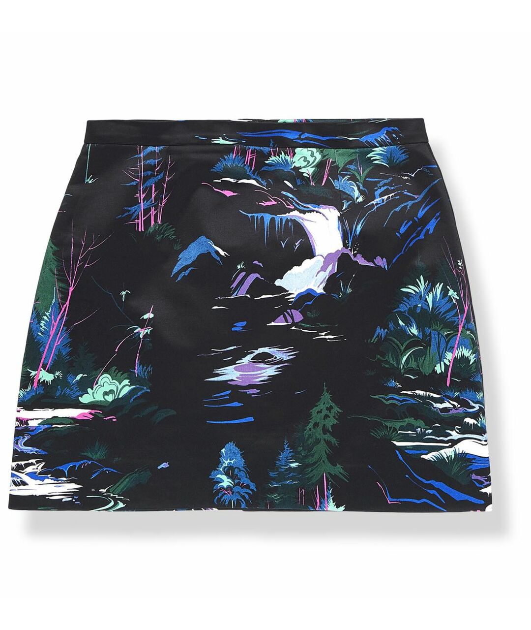 BALENCIAGA Темно-синяя шелковая юбка мини, фото 1