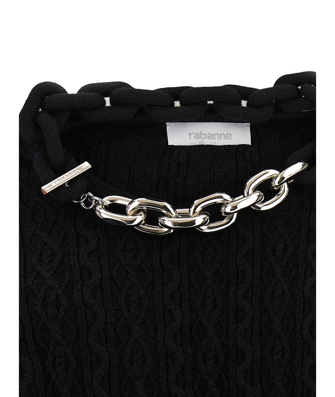 PACO RABANNE Черный шерстяной джемпер / свитер, фото 4