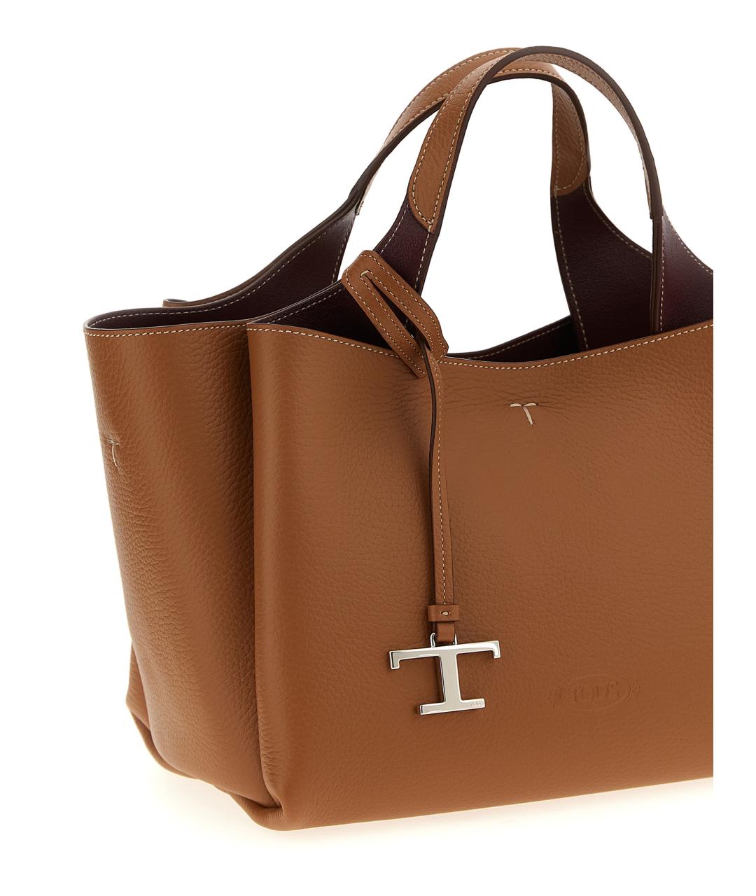 TOD'S Коричневая кожаная сумка тоут, фото 3