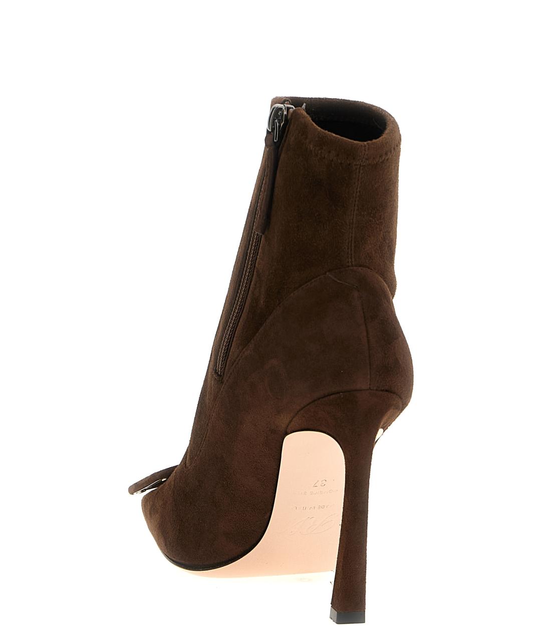 ROGER VIVIER Коричневые кожаные ботильоны, фото 3
