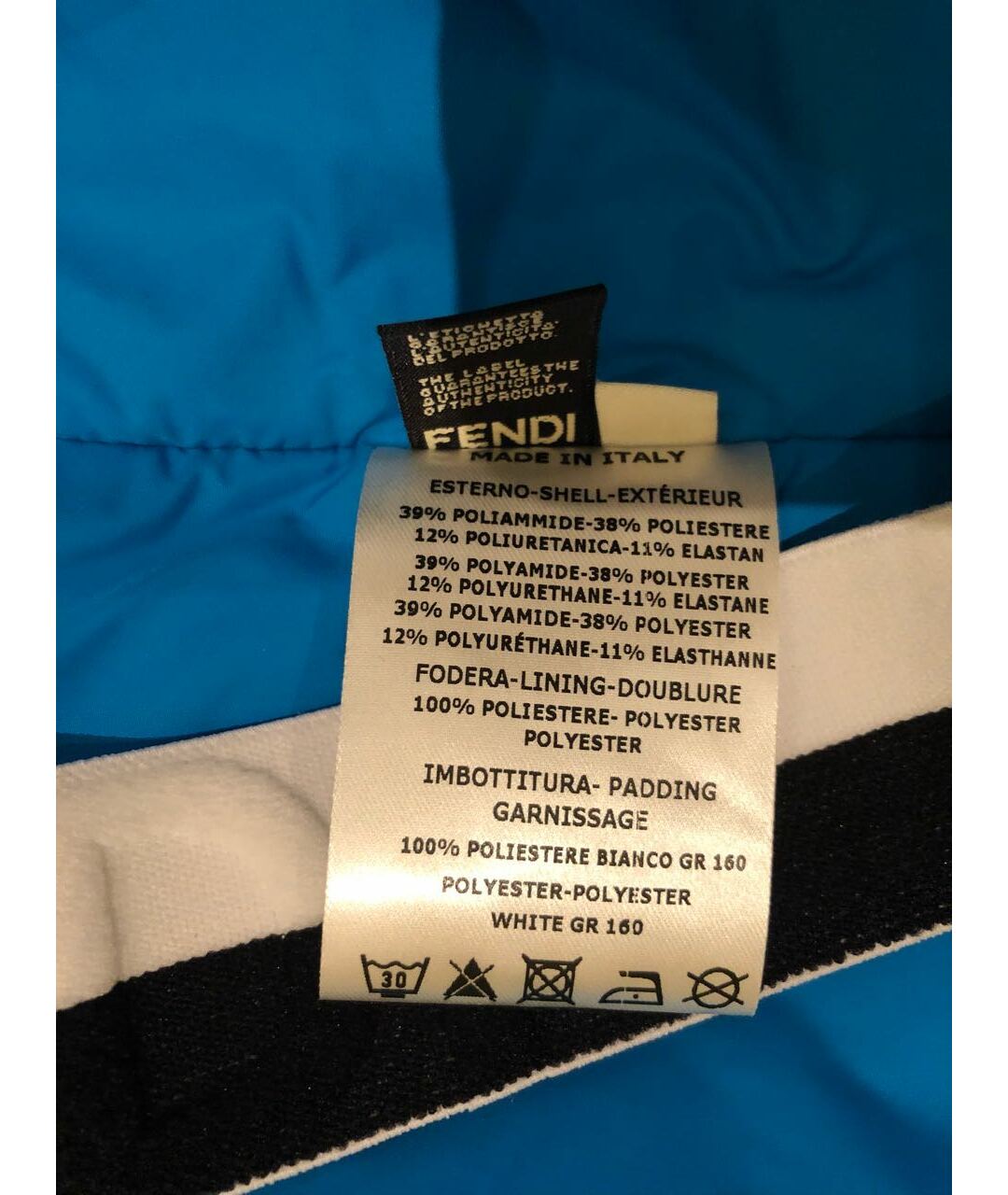 FENDI Голубая полиамидовая куртка, фото 8