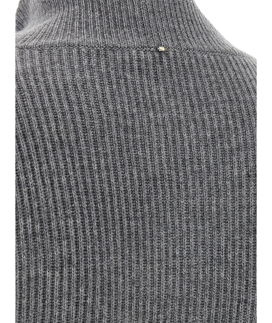 SPORTMAX Серый шерстяной кардиган, фото 4