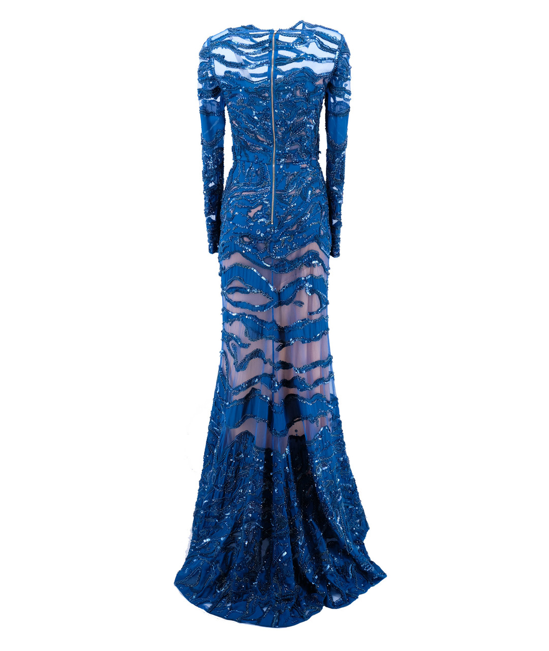 ELIE SAAB Синее шифоновое вечернее платье, фото 2