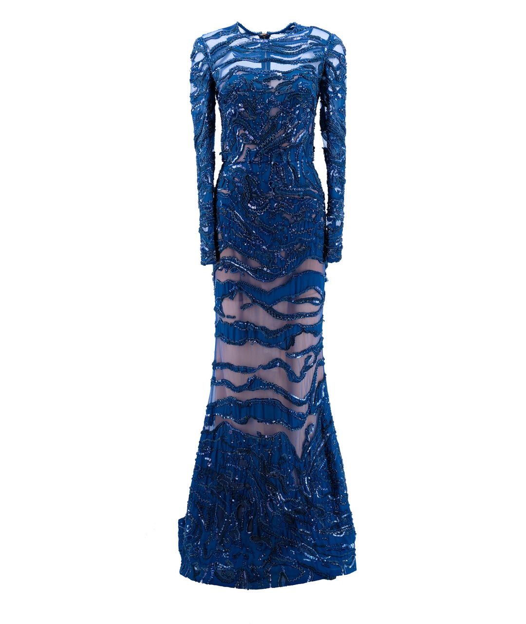 ELIE SAAB Синее шифоновое вечернее платье, фото 1