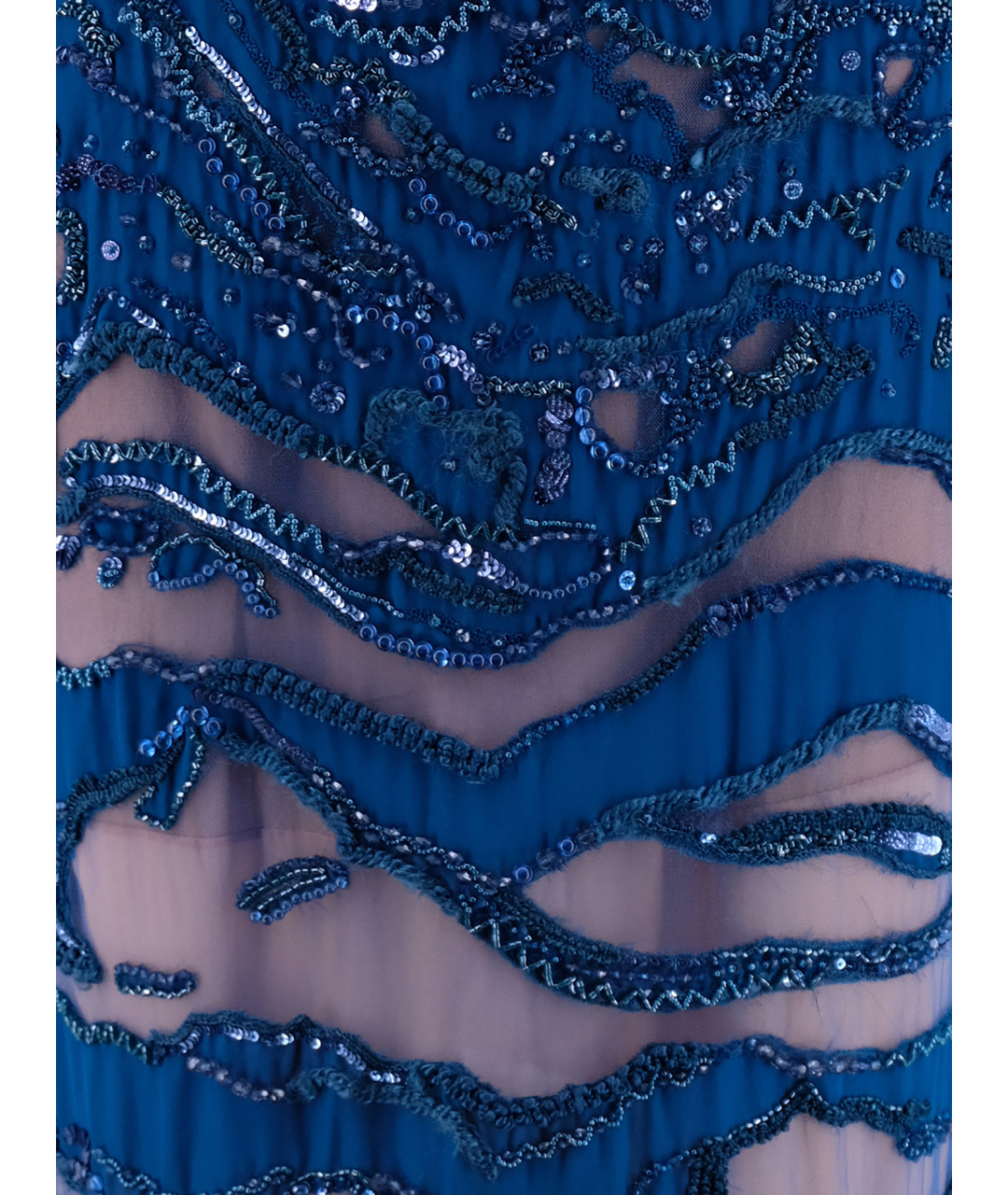 ELIE SAAB Синее шифоновое вечернее платье, фото 3